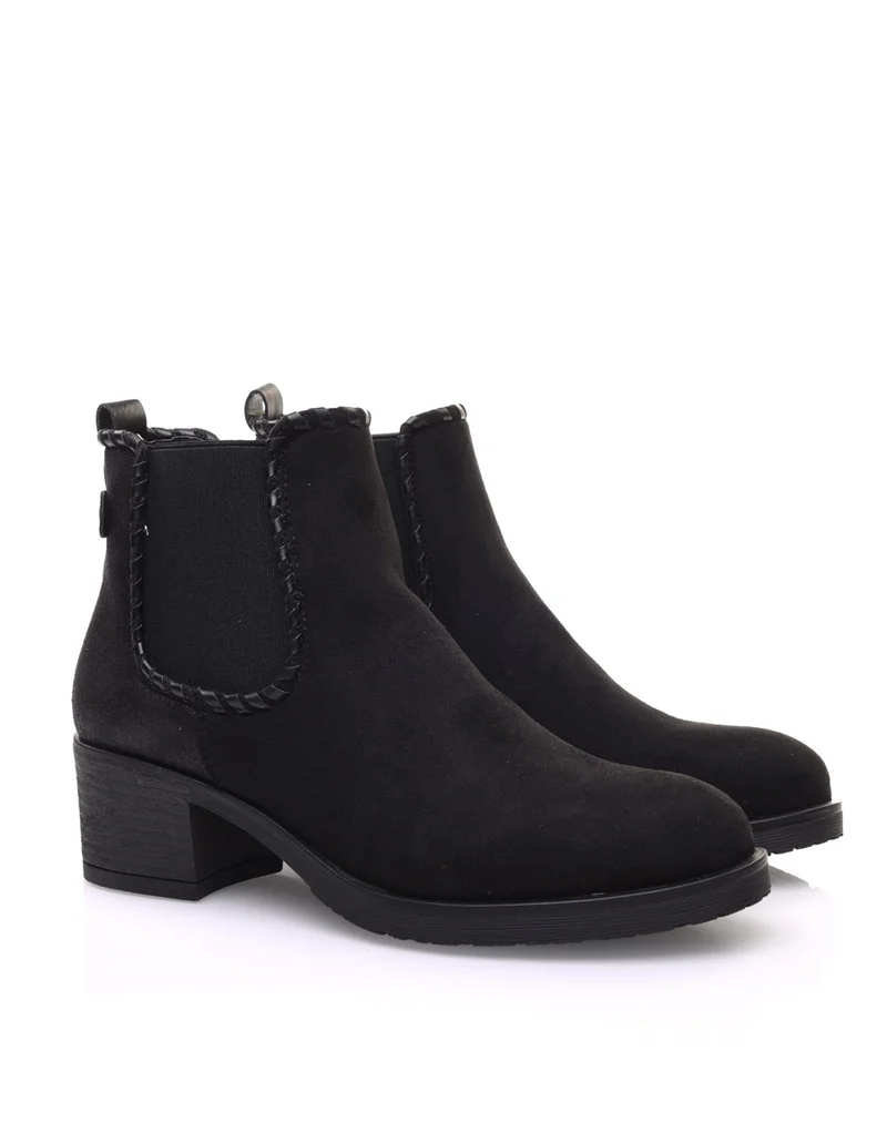 Bottines noires à imprimé écaillé brillant