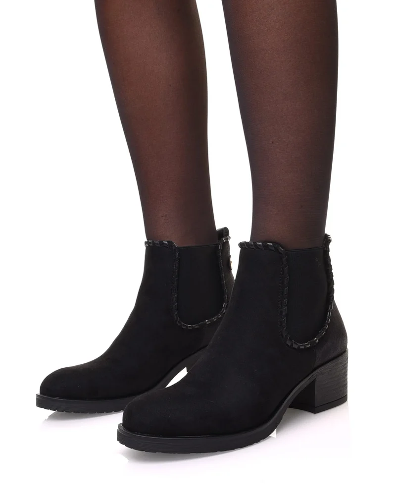 Bottines noires à imprimé écaillé brillant