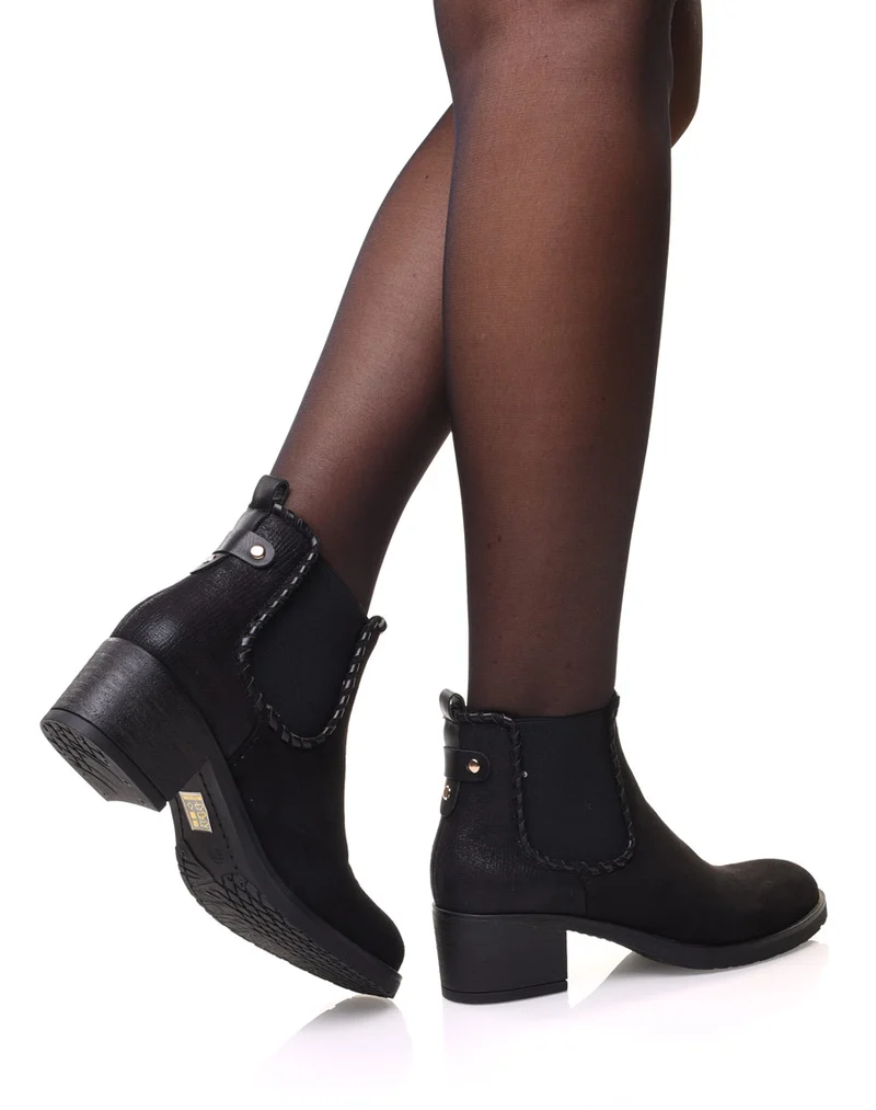 Bottines noires à imprimé écaillé brillant