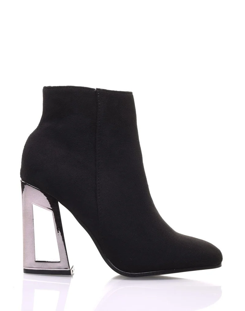 Bottines à talon graphique métallisé