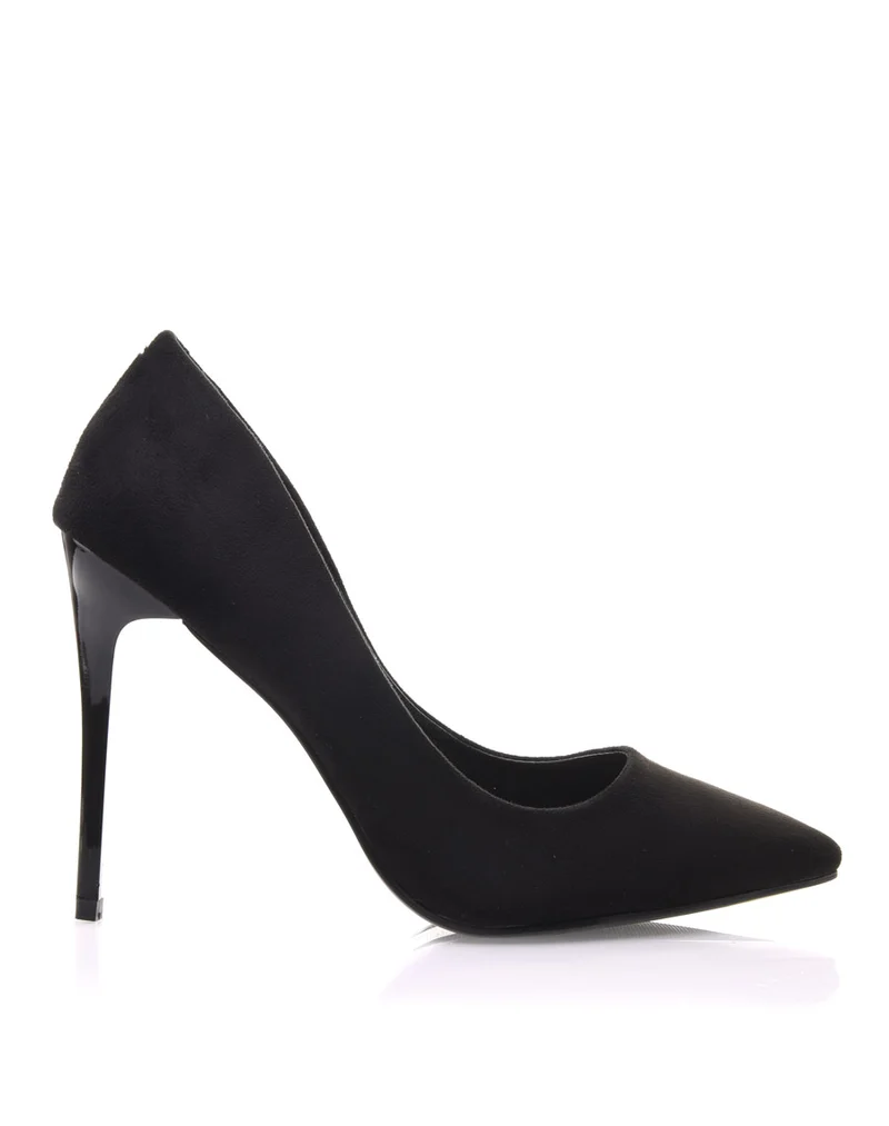 Escarpins noirs en suédine à talons aiguilles