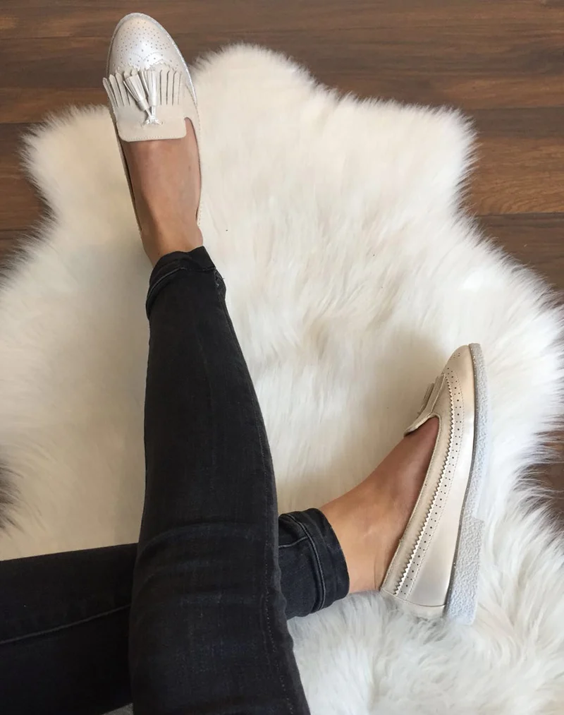 Mocassins beiges perforés