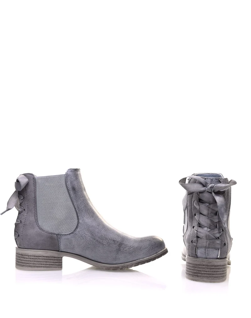 Chelsea Boots grises à nœuds