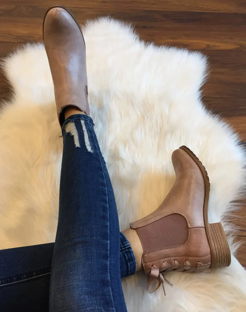Chelsea Boots roses à nœuds