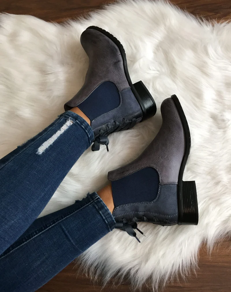 Chelsea boots grises à n?uds
