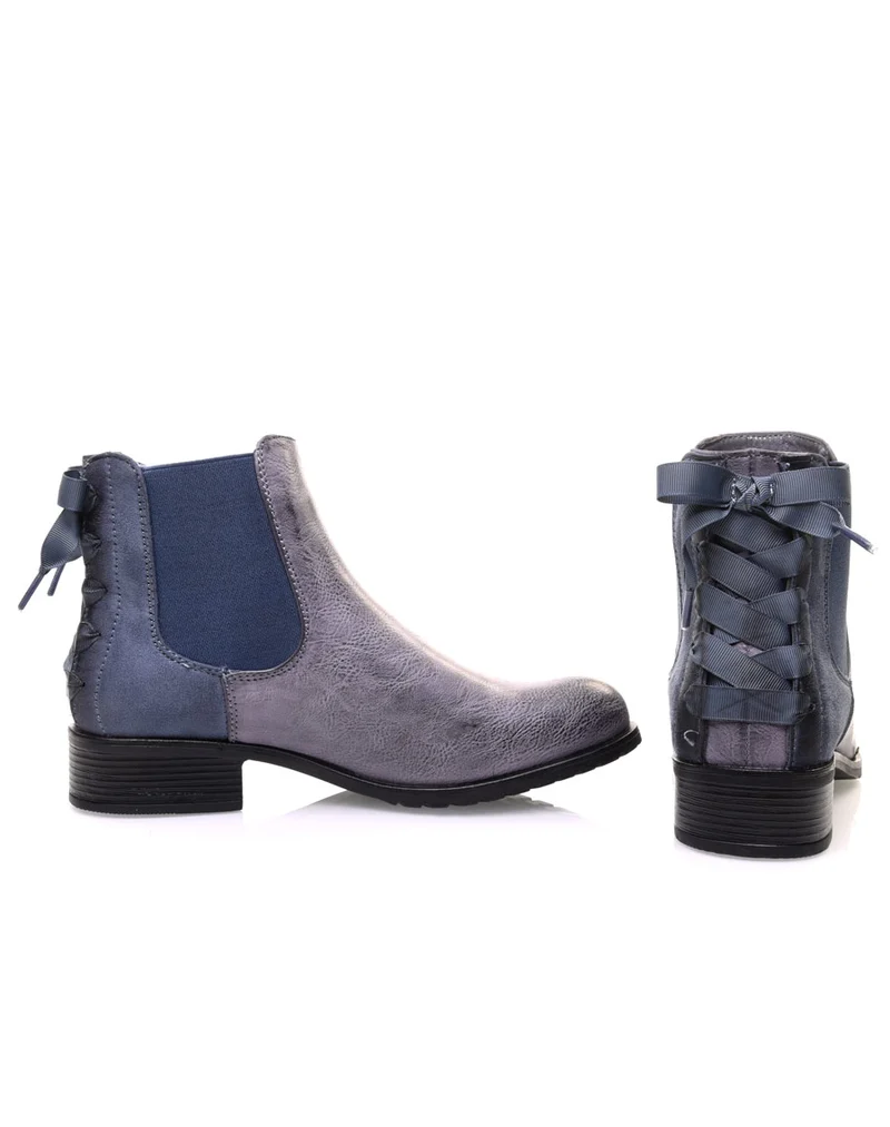 Chelsea boots grises à n?uds