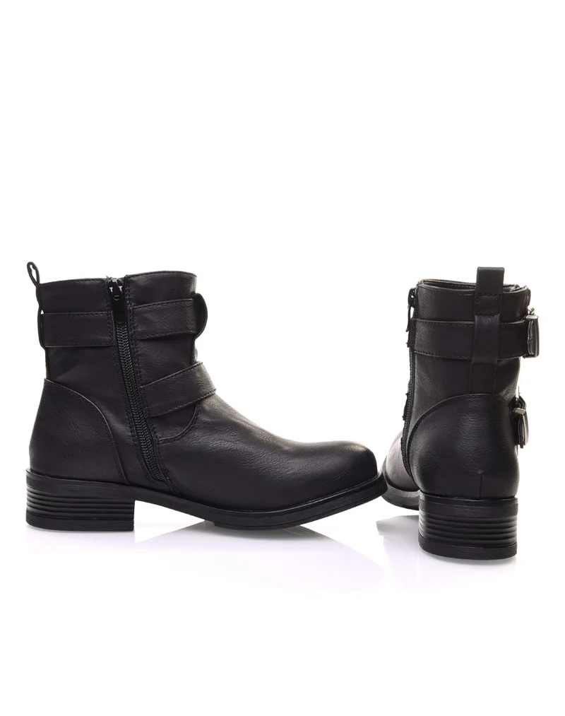 Bottines noires à boucles