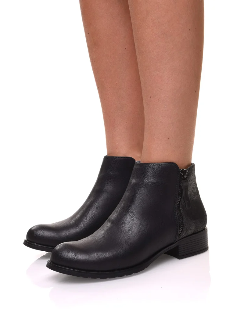 Bottines noires effet pailleté