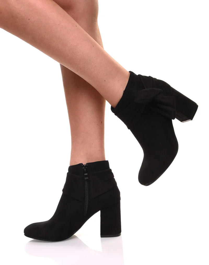 Bottines noires à n?ud