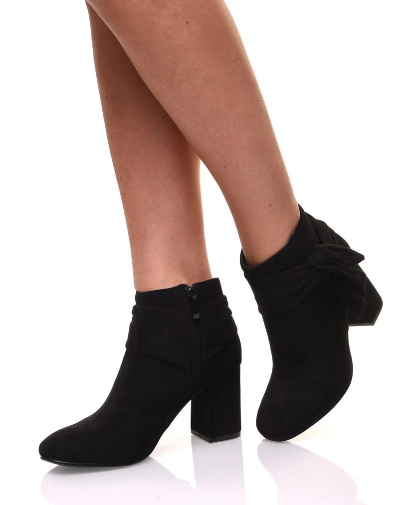 Bottines noires à n?ud