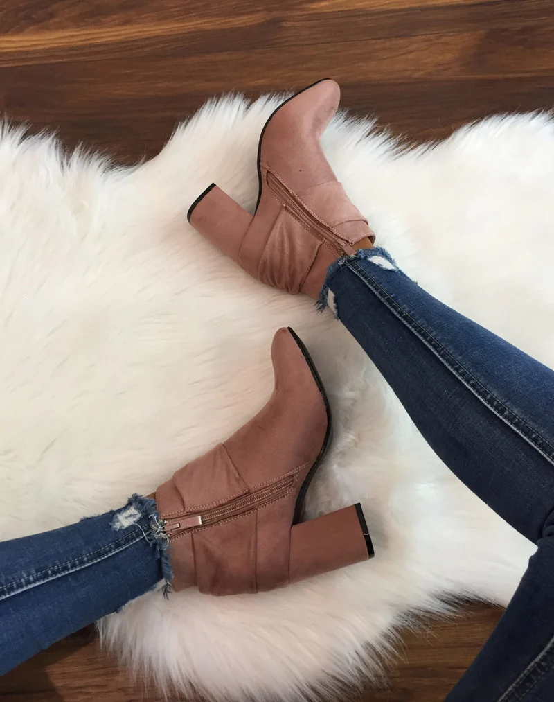 Bottines roses à n?ud