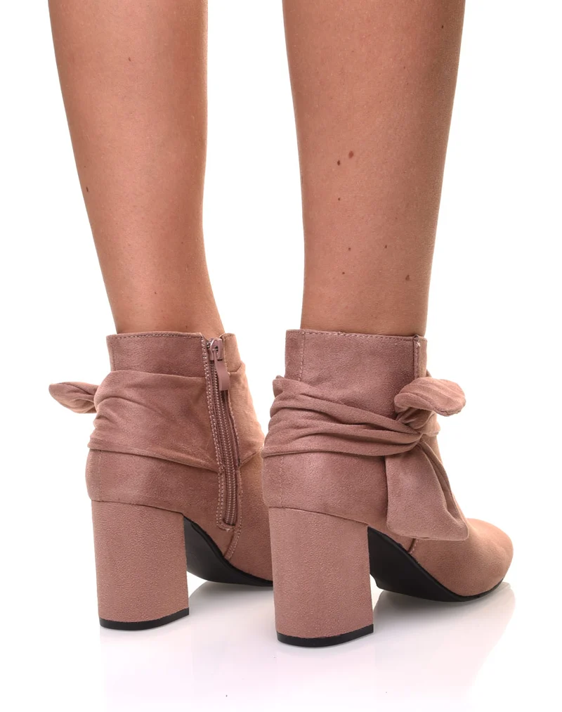 Bottines roses à n?ud