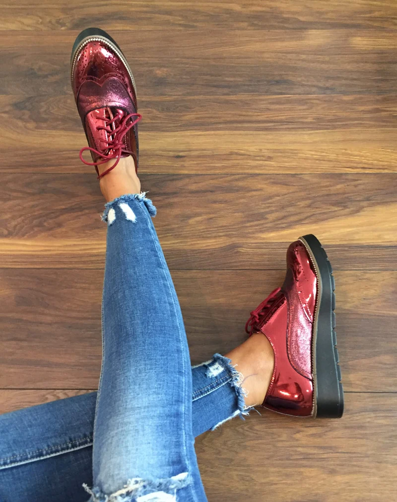 Derbies bordeaux bi matières