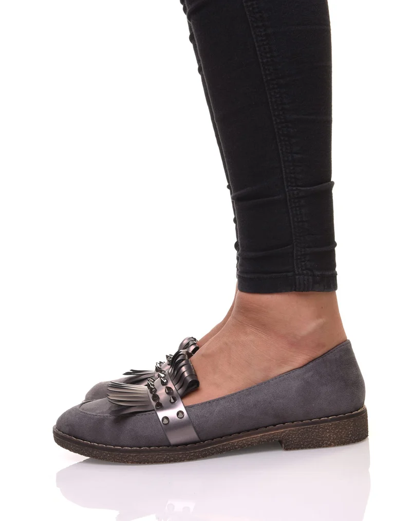 Mocassins cloutés gris