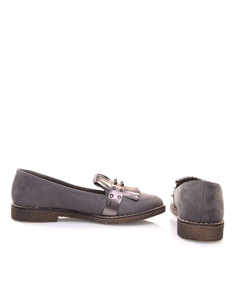 Mocassins cloutés gris