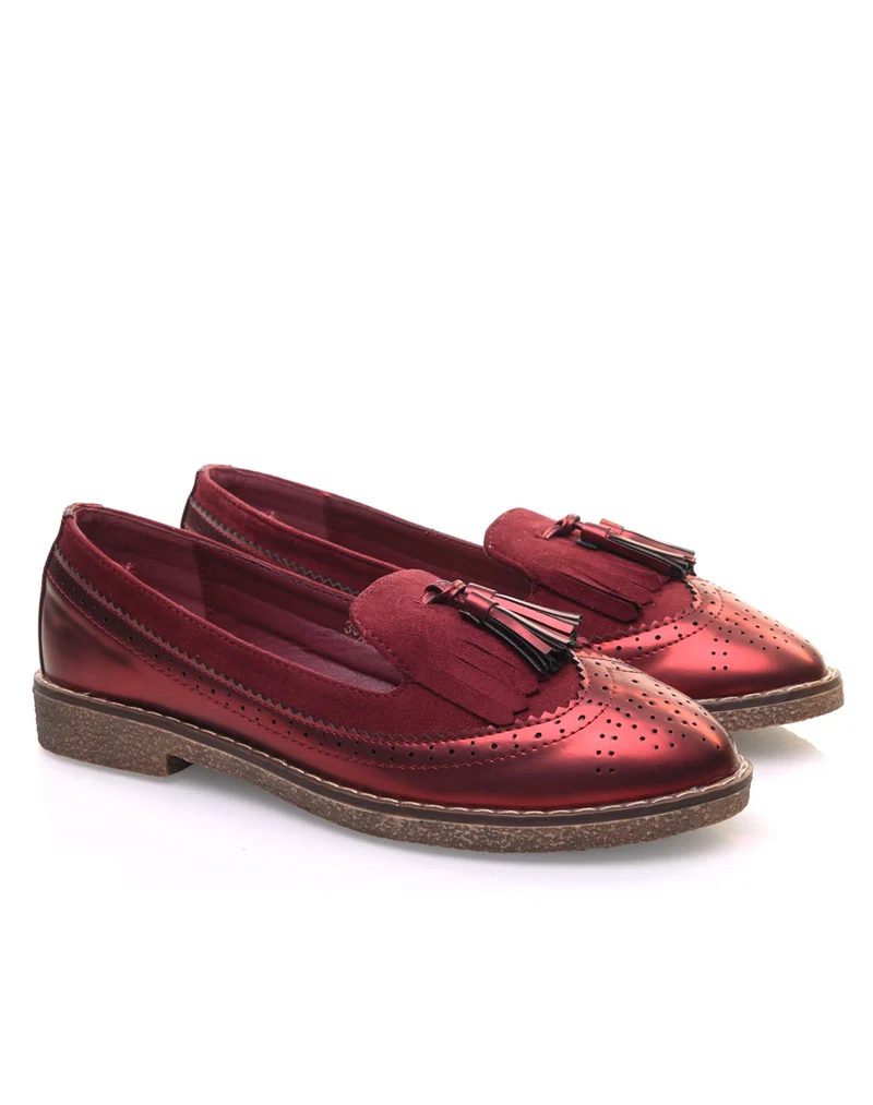 Mocassins ajourés bordeaux