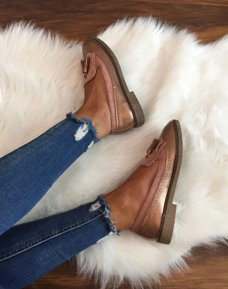Mocassins ajourés roses