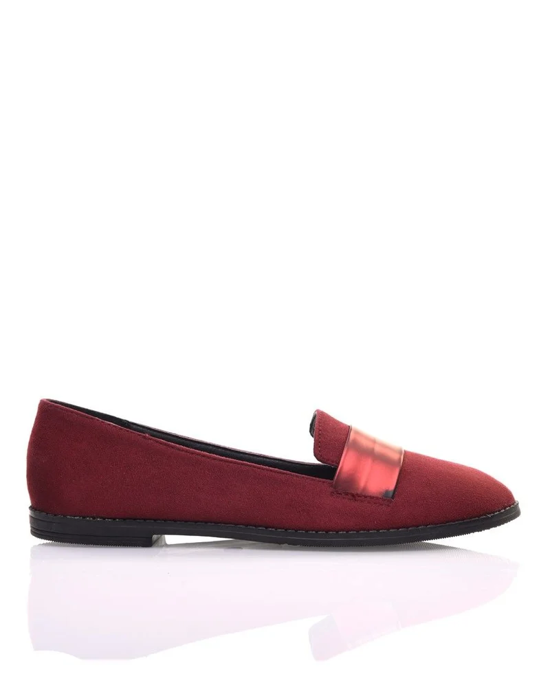 Ballerines bordeaux bi matières