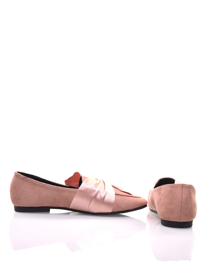 Slippers roses à noeud