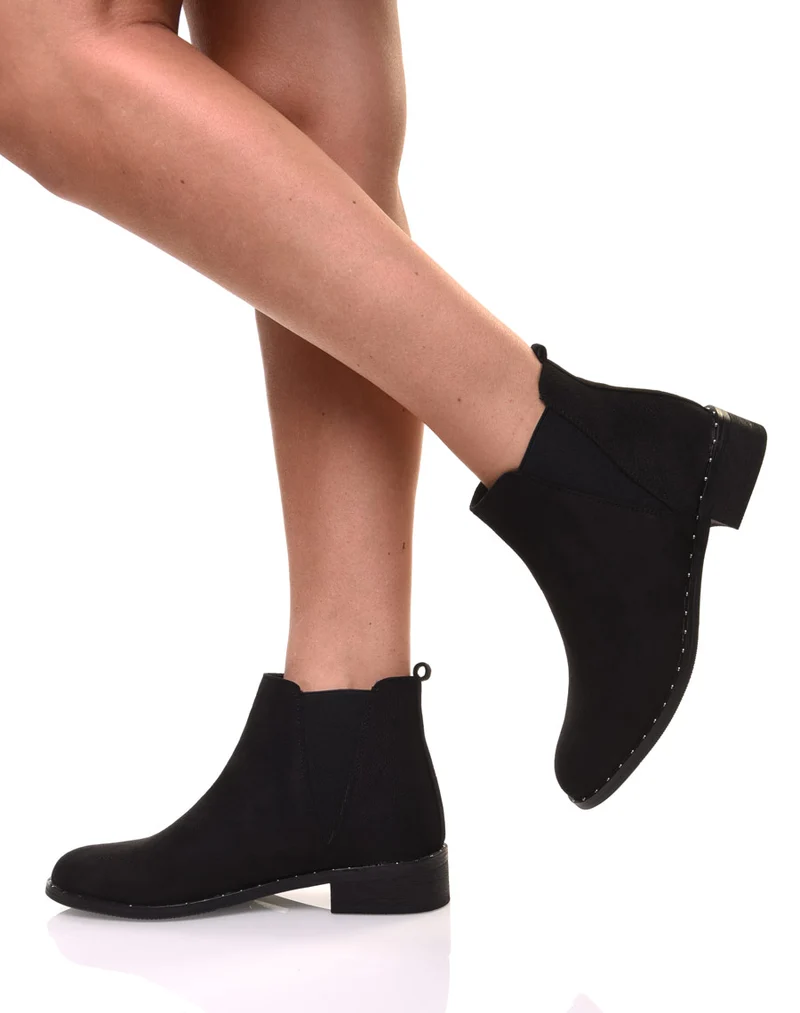 Bottines en suédine noires