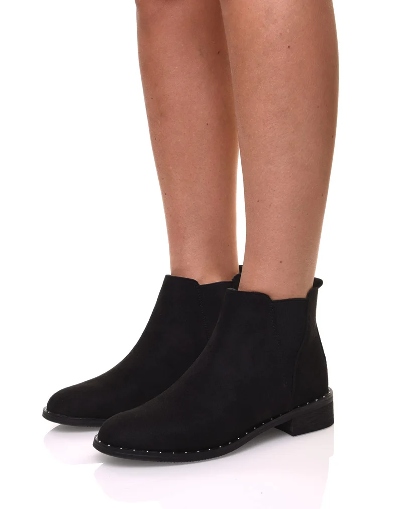Bottines en suédine noires