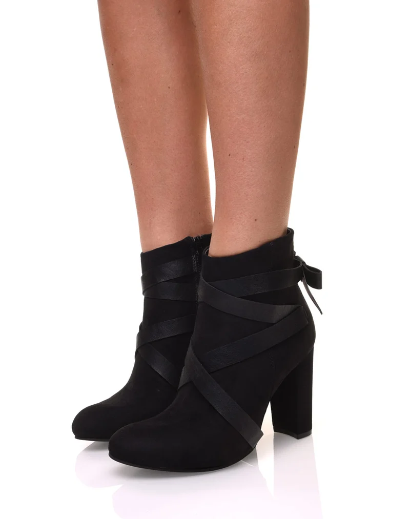 Bottines noires en suédine