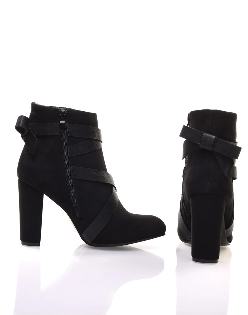 Bottines noires en suédine