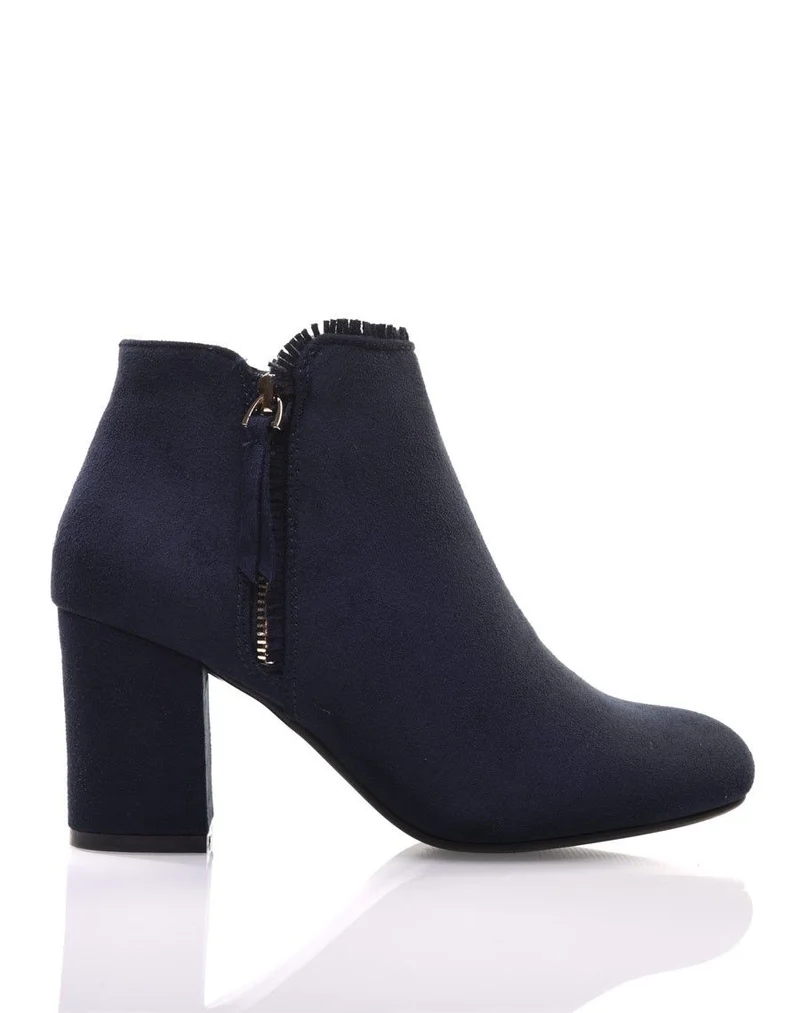 Bottines bleues à petit talon