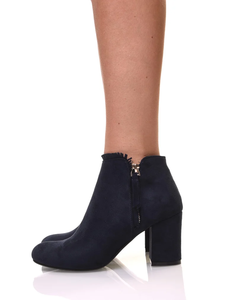 Bottines bleues à petit talon