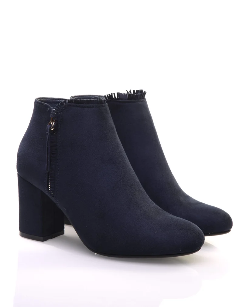 Bottines bleues à petit talon