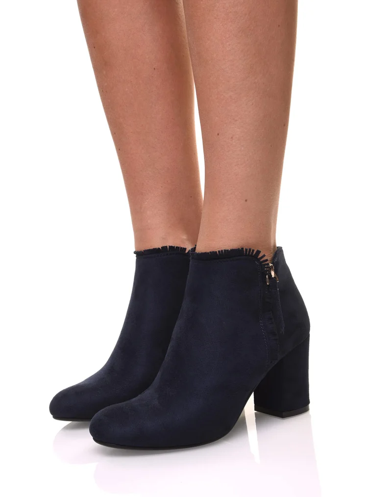 Bottines bleues à petit talon