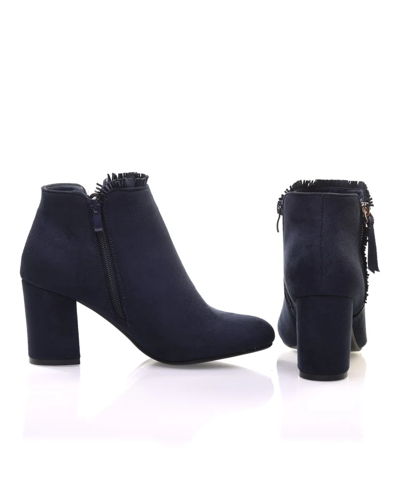 Bottines bleues à petit talon