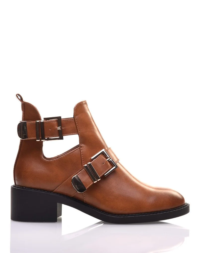 Bottines ajourées camel