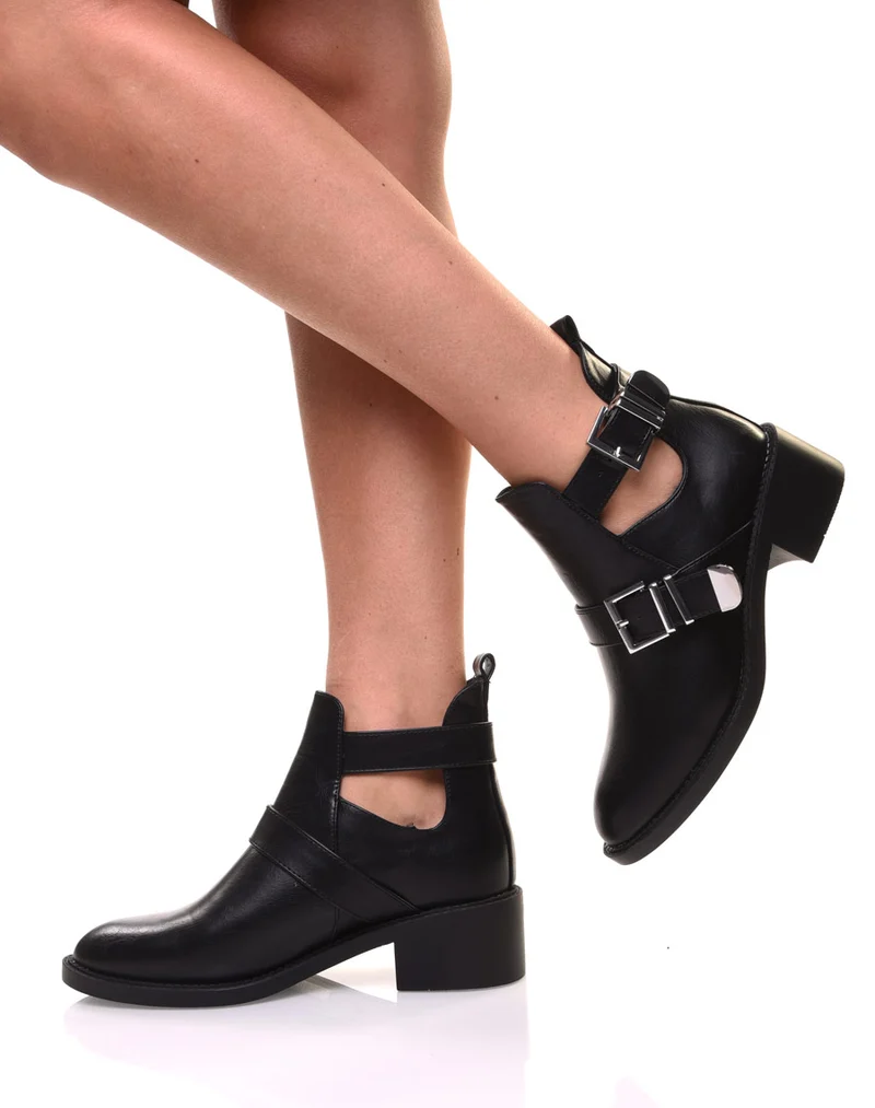 Bottines ajourées noires
