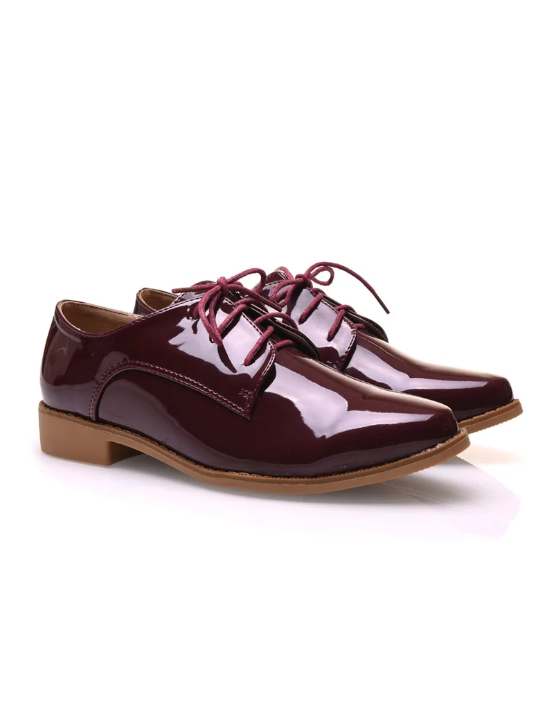 Derbies bordeaux vernis