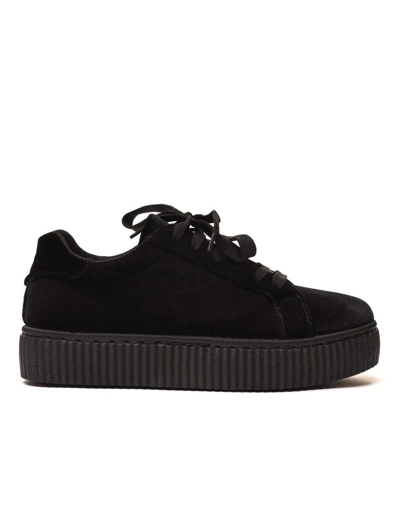 Baskets basses noires en velours