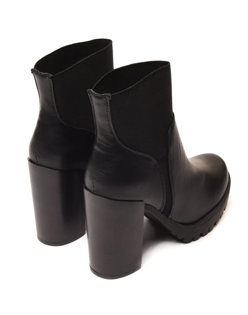 Bottines Chelsea à talons hauts noires