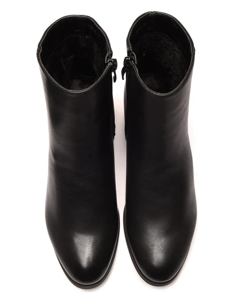 Bottines bi matières noires