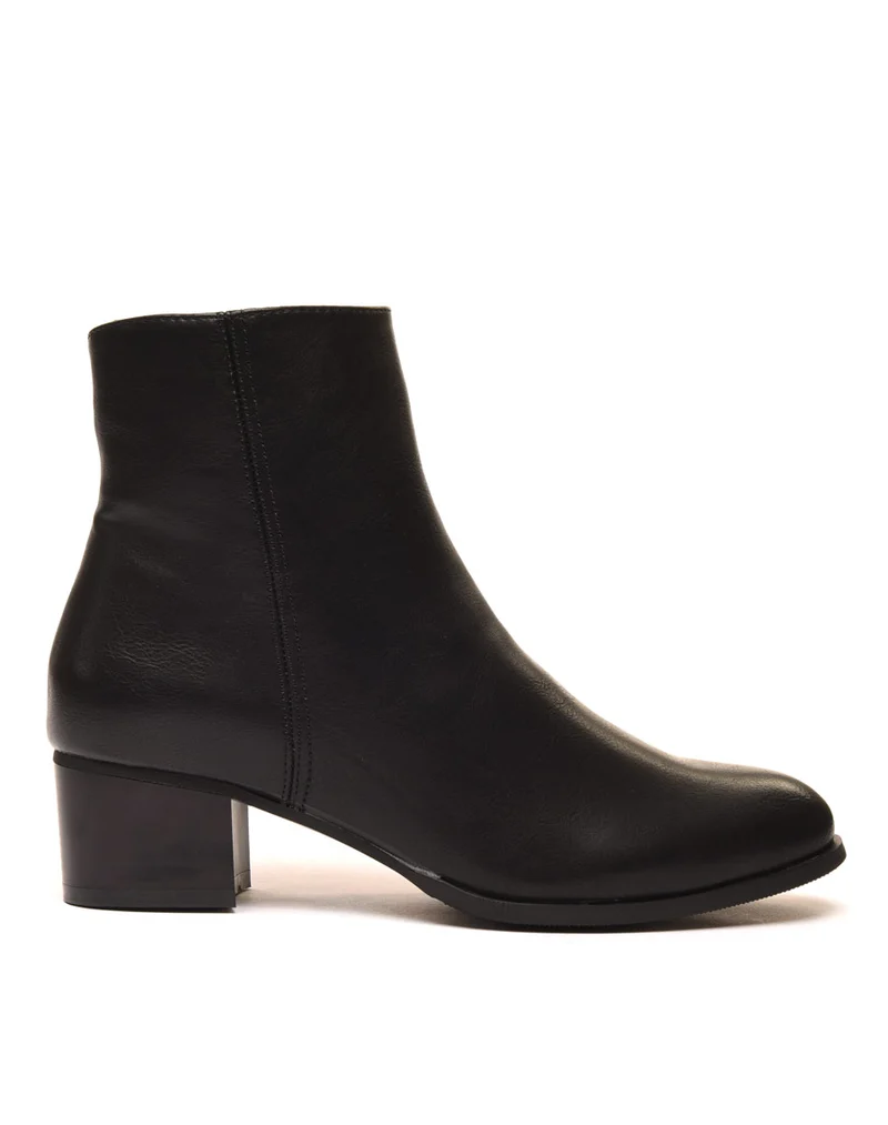 Bottines bi matières noires