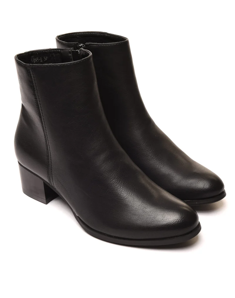Bottines bi matières noires