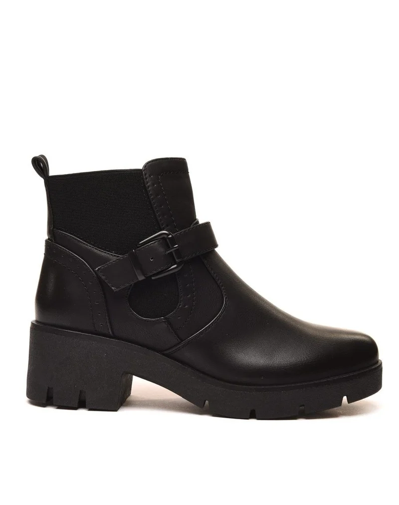 Bottines noire à détails décoratifs