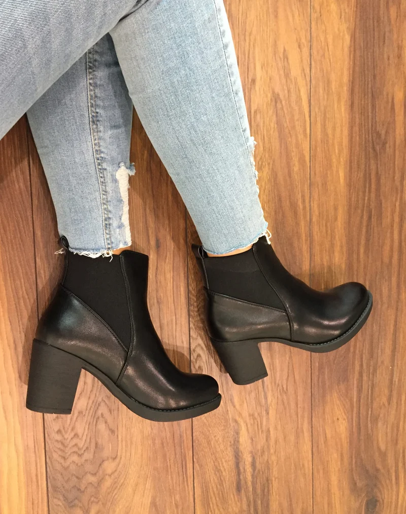 Chelsea boots noires à talons
