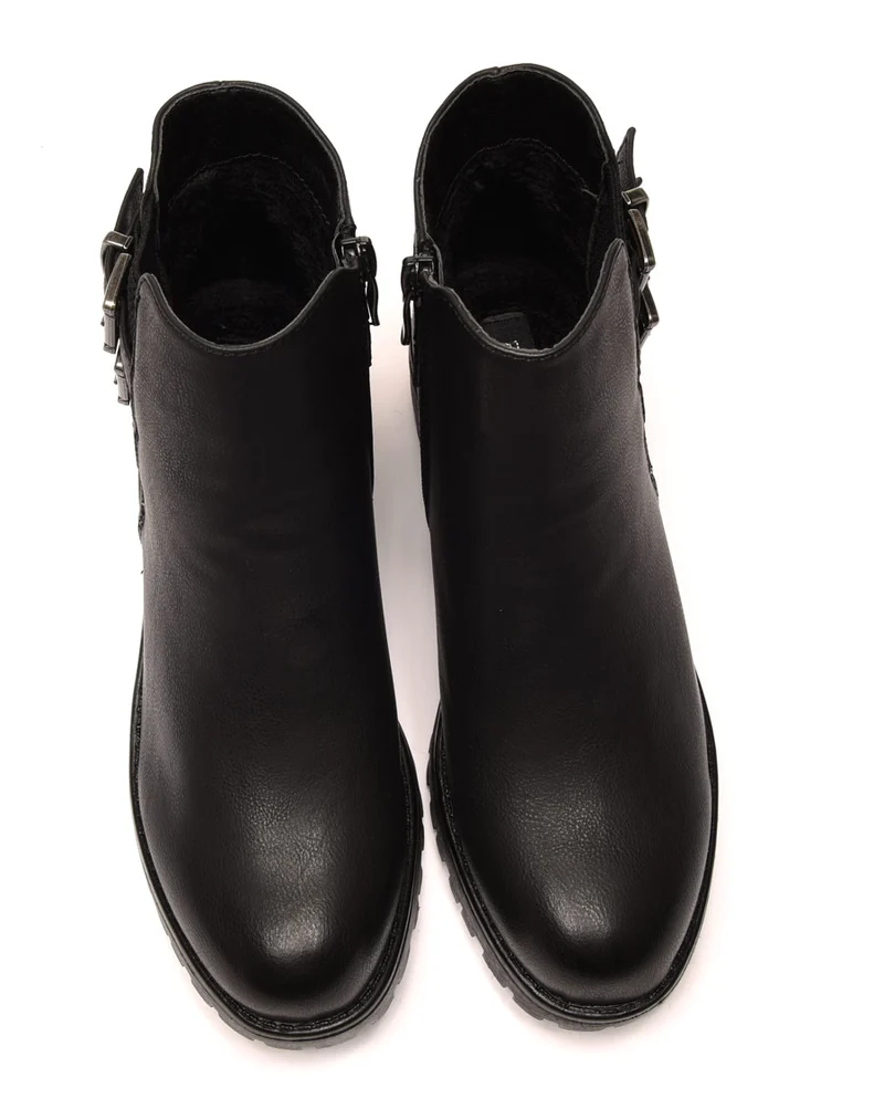 Bottines plates noires avec élastique