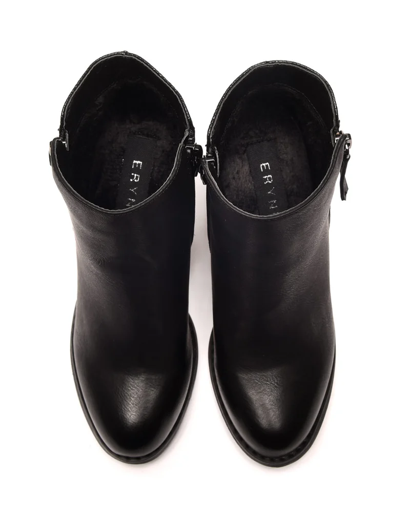 Bottines à talons noires avec motifs python
