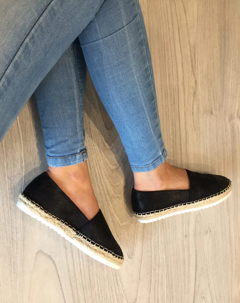 Espadrilles noires pailletées