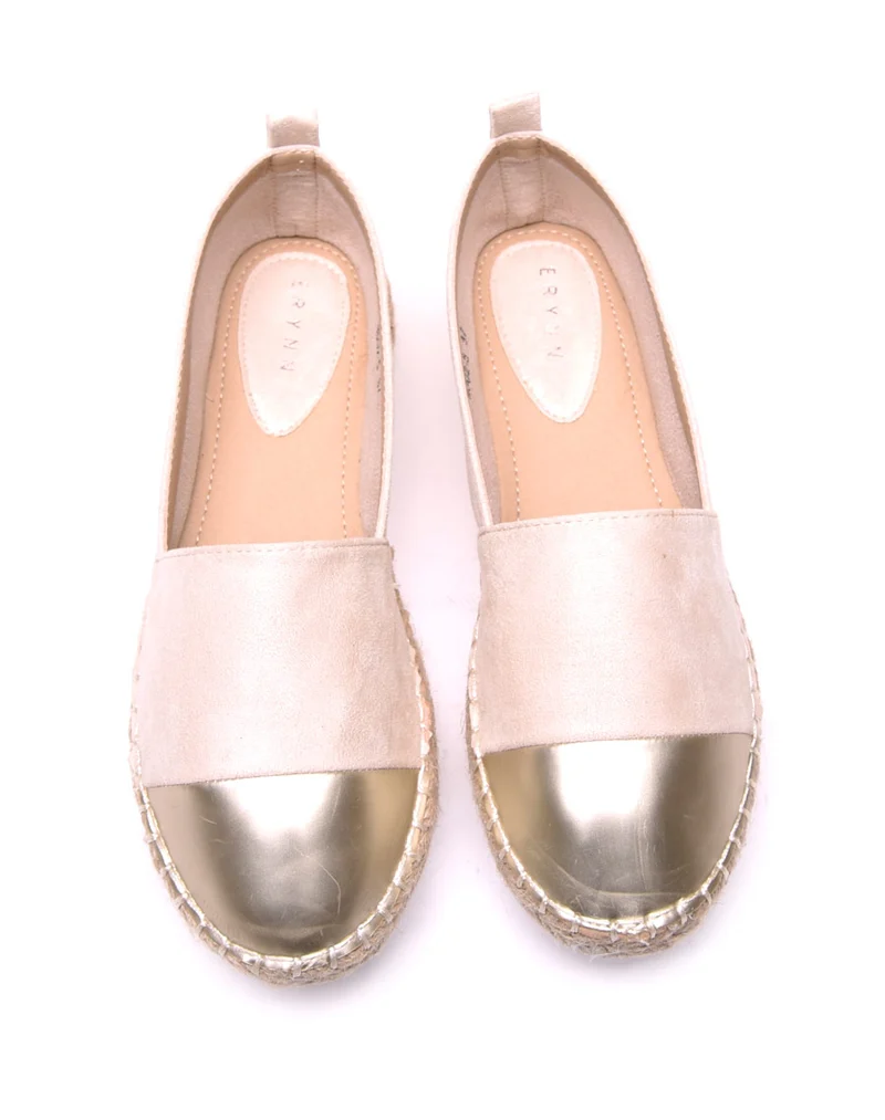 Espadrilles dorées bi matières