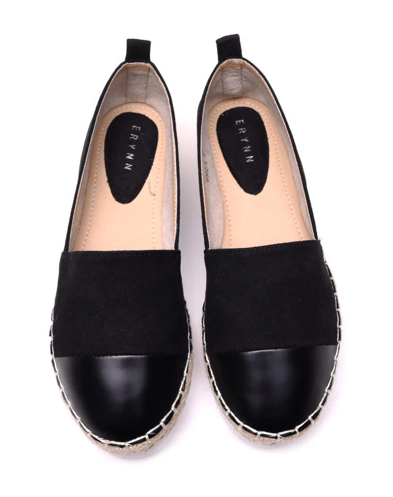 Espadrilles noires bi matières