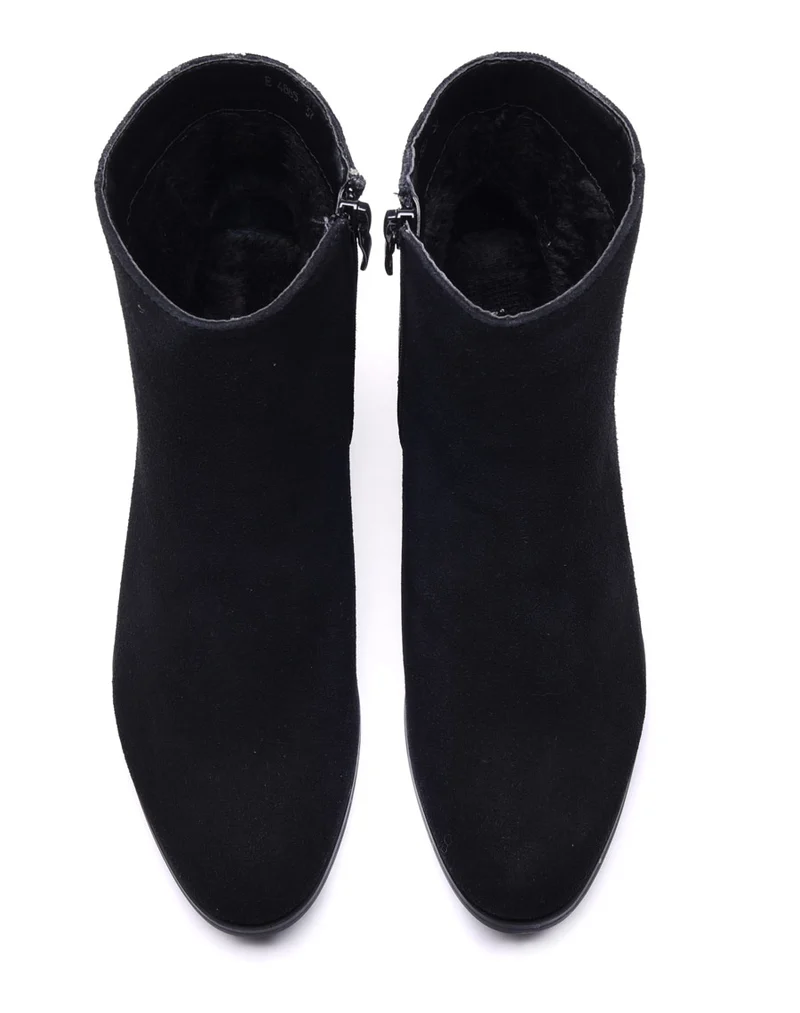 Bottines bi matières noires