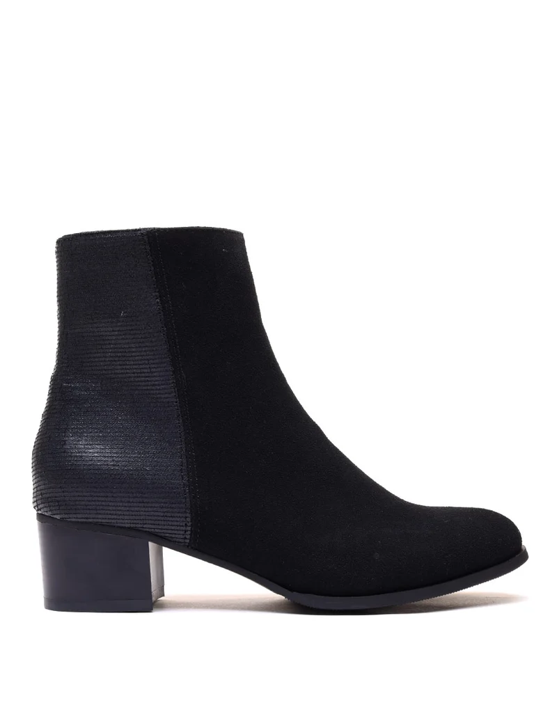 Bottines bi matières noires