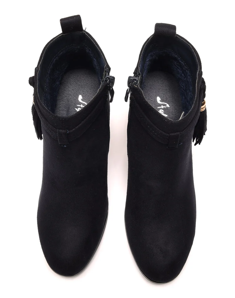 Bottines bleues marine à talons & fines lanières